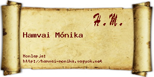 Hamvai Mónika névjegykártya